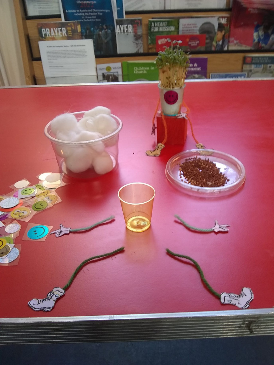 A children's craft activity for growing seeds